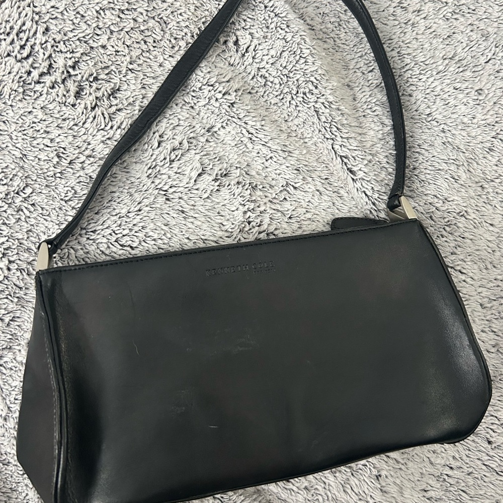 Kenneth Cole Black Leather Shoulder Bag